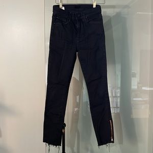 Mother Denim - The Stunner Black Double Zipper Rose Gold